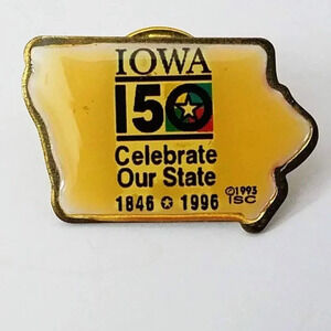 Iowa 150 Anniversary Lapel Hat Pin 1846-1996
